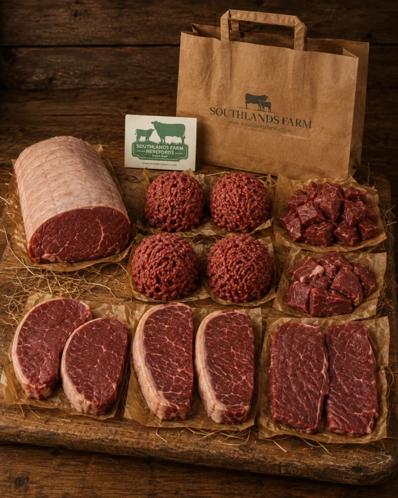 Southlands Farm beef selection with Mini Moo cuts